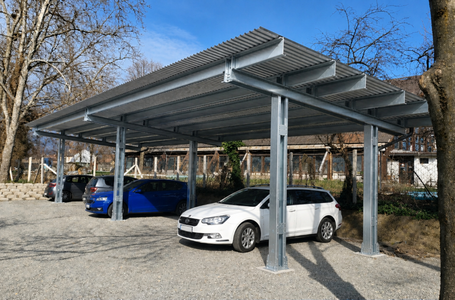 ROVA Carport: hatékony parkolás nagy intézményi flották számára