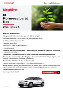IX. Weishaupt Környezetbarát Nap - Meghívó - általános termékismertető