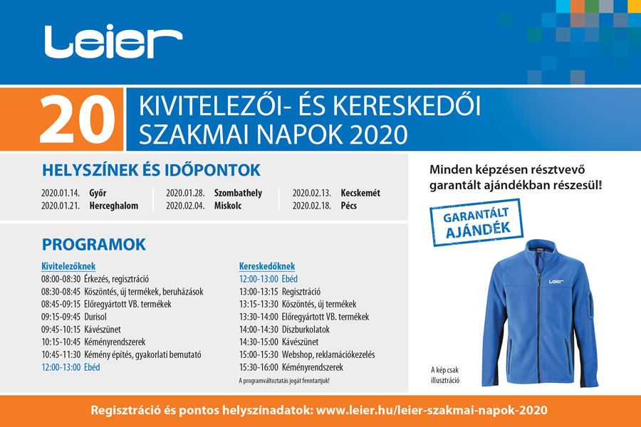 Leier kivitelezői szakmai napok 2020