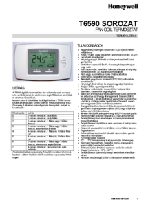 Cougar digitális fan-coil termosztát (T6590) - műszaki adatlap