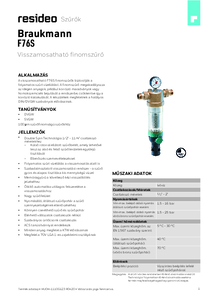 F76S visszamosatható ivóvíz finomszűrő - részletes termékismertető