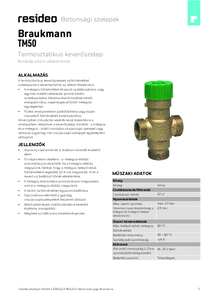 TM50 termosztatikus keverőszelep forrázás elleni védelemmel - részletes termékismertető