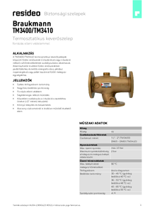TM3400 termosztatikus keverő szelep - részletes termékismertető