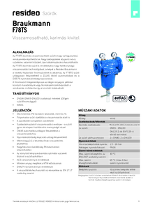 Resideo Braukmann F78TS karimás visszamosatható ivóvíz finomszűrő - részletes termékismertető