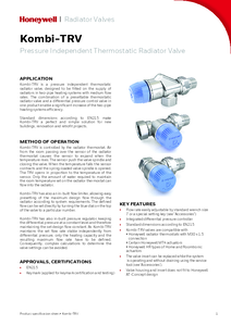 V2100 Kombi-TRV nyomásfüggetlen termosztatikus radiátorszelep - műszaki adatlap