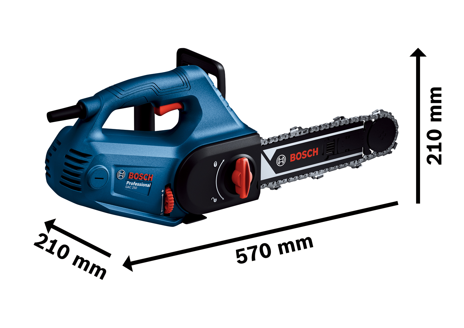 Bosch GAC 250 Professional blokkvágó méretei