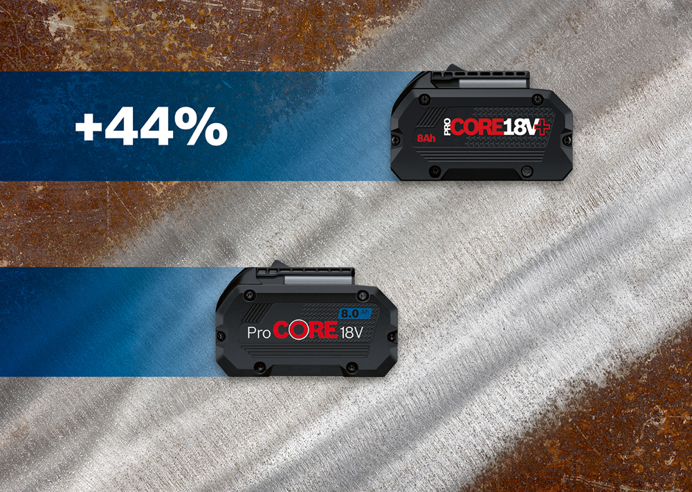 Bosch ProCore18V+ üzemidő növekedés – vas
