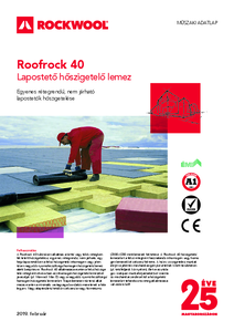 Roofrock 40 lapostető hőszigetelő lemez - műszaki adatlap
