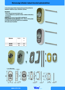 Viro biztonsági cilinder takaró bevéső ajtózárakhoz - részletes termékismertető