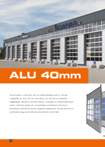 alfakapu ALU 40 mm szekcionált ipari kapu - általános termékismertető