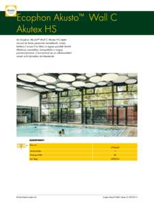 Ecophon Akusto Wall C Akutex HS  - magas páratartalmú helyiségekbe alkalmas fali hangelnyelő panel  - részletes termékismertető