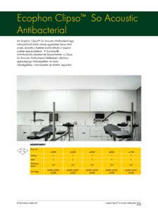 Ecophon Clipso™ So Acoustic Antibacterial szövetburkolat rendszer - műszaki adatlap