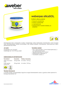 weberpas silicaSOL szilikát vékonyvakolat - műszaki adatlap