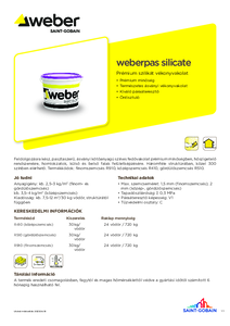 weberpas silicate vékonyvakolat - műszaki adatlap