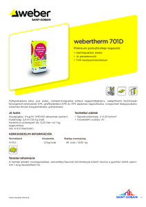 webertherm 701D prémium polisztirollap-ragasztó - műszaki adatlap
