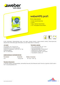 weberKPS profi extra alapvakolat - műszaki adatlap