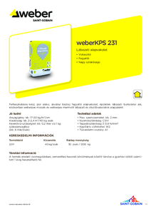 weberKPS 231 lábazati alapvakolat  - műszaki adatlap