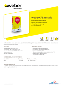 weberKPS terralit hőszigetelő alapvakolat - műszaki adatlap