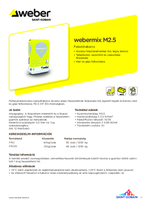 webermix M2.5 falazóhabarcs - műszaki adatlap