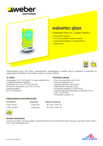webertec glass üvegtégla-falazó és fugázóhabarcs - műszaki adatlap