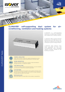 Isover CLIMAVER NETO üveggyapot légcsatorna panel - általános termékismertető