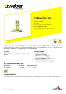 webercolor SIL ecetsavas szaniter szilikon - műszaki adatlap