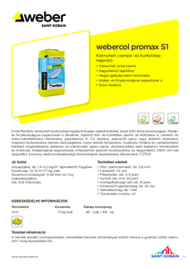 webercol promax S1 extra flexibilis csemperagasztó - műszaki adatlap