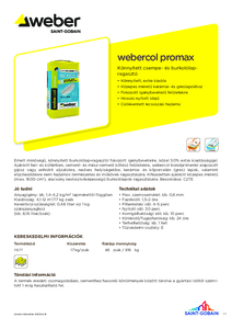 webercol promax burkolólap-ragasztó - műszaki adatlap