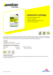 weberprim antialga algaeltávolító - műszaki adatlap