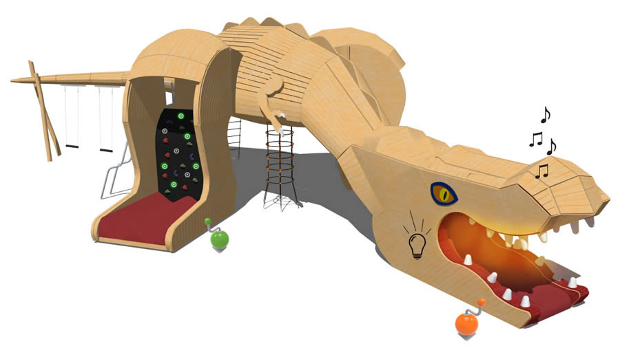 SMART & INTERACTIVE játszótéri koncepció - T-Rex
