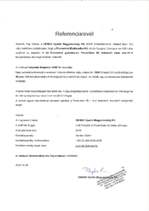Denso Gyártó Magyarország Kft. - aláírt referencialevél - általános termékismertető