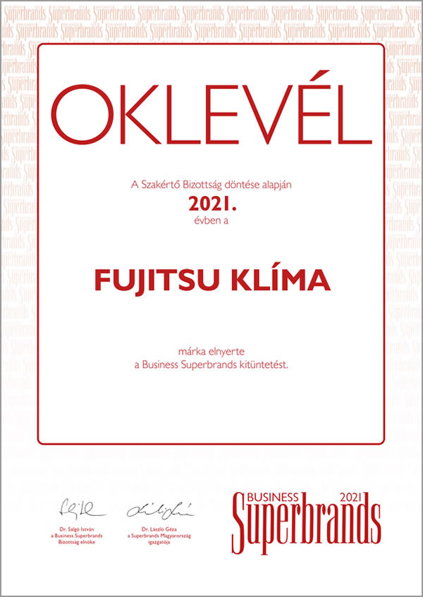 A Fujitsu klíma 2021-ben immár másodjára Business Superbrands-díjas
