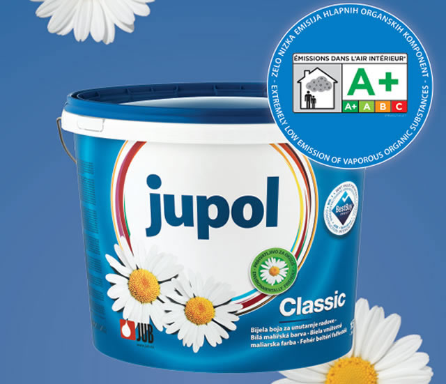 A JUB Jupol Classic beltéri falfesték A+ minősítést kapott az Öko-INSTITUT-tól 