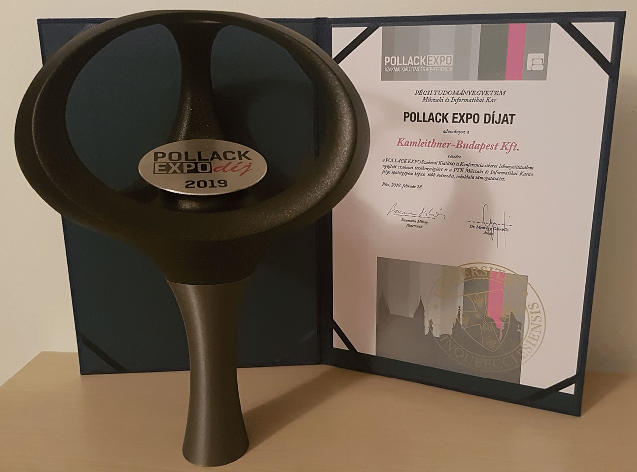 Pollack Expo díjat nyert a Kamleithner Budapest Kft. az idei szakkiállításon