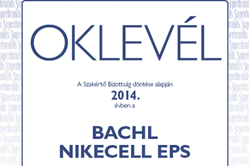 Business Superbrands díjat kapott a Bachl Nikecell EPS 