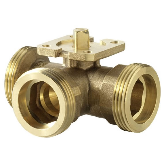 BKTA háromjáratú váltó gömbcsap, külső menetes, T-furattal, PN40