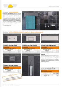 Schlüter®-ARCLINE-BAK fürdőszobai kiegészítők - műszaki adatlap
