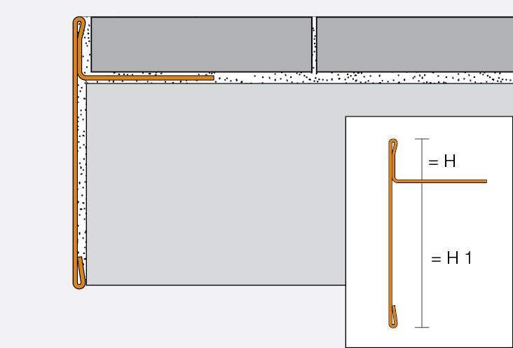 Schlüter®-SCHIENE-STEP-EB profilok munkalapokhoz
