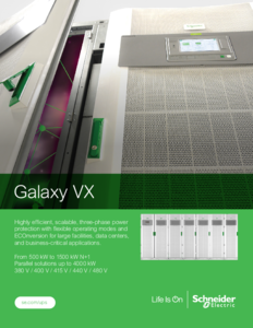 Schneider Electric Galaxy VX szünetmentes áramforrások - részletes termékismertető