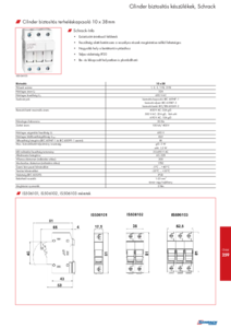 Schrack Technik cilinder biztosítós készülékek <br>
(K-SCHMEHU6 / 259-284. oldal) - részletes termékismertető