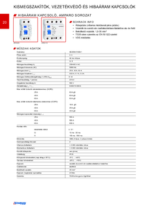AMPARO hibaáram kapcsolók <br>
(K-AMP-HU1 / 20-25. old.) - részletes termékismertető