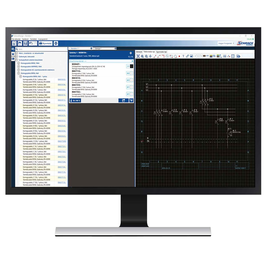 Schrack Design elosztóberendezés tervező szoftver