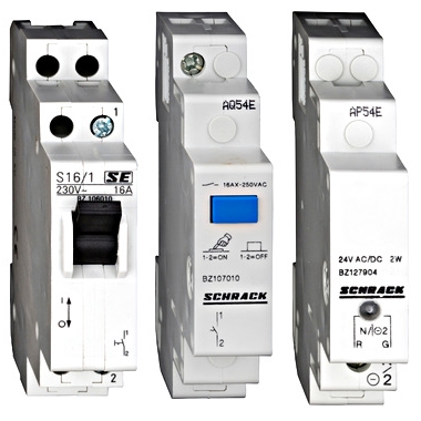Schrack Technik sorbaépíthető jelző és működtető készülékek