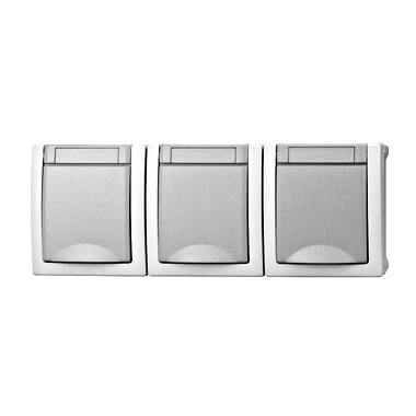 VISIO IP54 – hármas dugaljzat, vízszintes (EV211018)