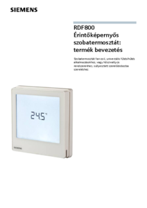 Siemens RDF800 érintőképernyős, univerzális termosztát - általános termékismertető