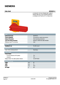 Siemens 3KD9201-2 közvetlen forgatókar<br>piros/sárga - műszaki adatlap