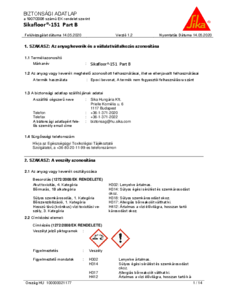 Sikafloor-151 kétkomponensű epoxigyanta - B komponens - műszaki adatlap
