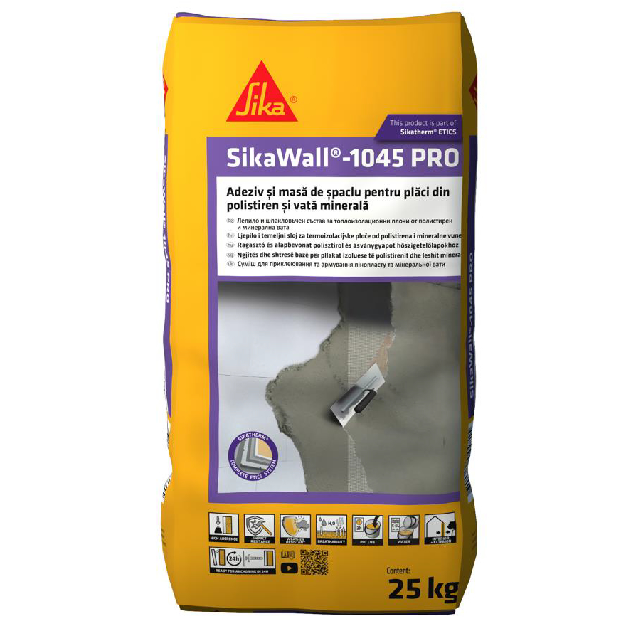 SikaWall®-1045 Pro ragasztó- és ágyazóhabarcs hőszigeteléshez