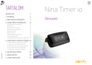 Somfy Nina Timer IO központi távirányító - alkalmazástechnikai útmutató