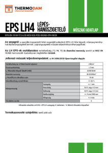 ThermoDam EPS LH4 lépéshangszigetelő hőszigetelő lemez - műszaki adatlap